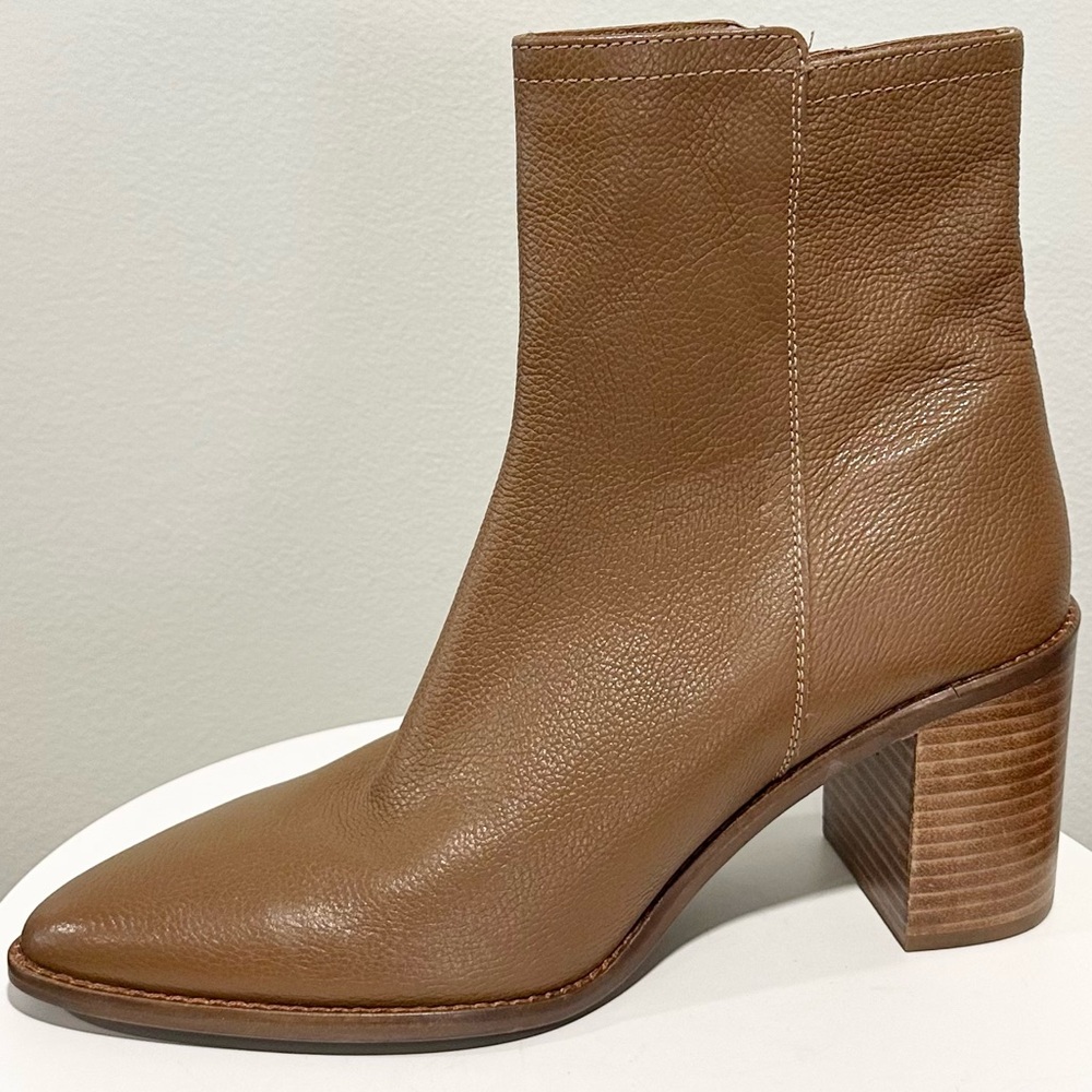 Seychelles Tan Leather Block Heel Ankle Boots - Picture 5 of 13